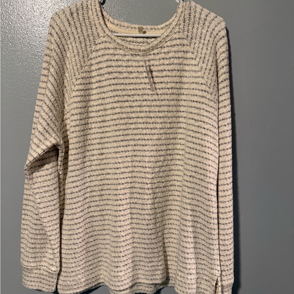 Lou & Grey Cream and Black Knit Sweater